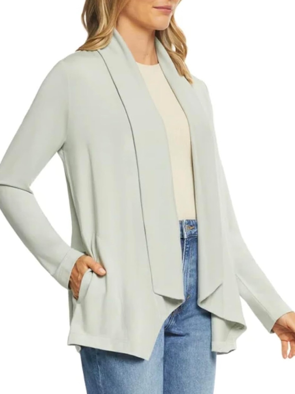 Max & Mia Open Front Lightweight Drape Cardigan Size XXL Stained Light Olive